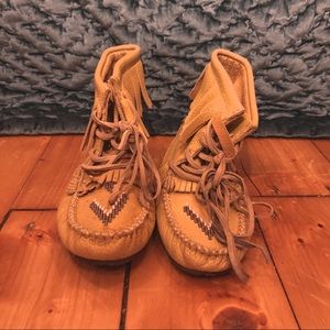 Tan Beaded Moccasins